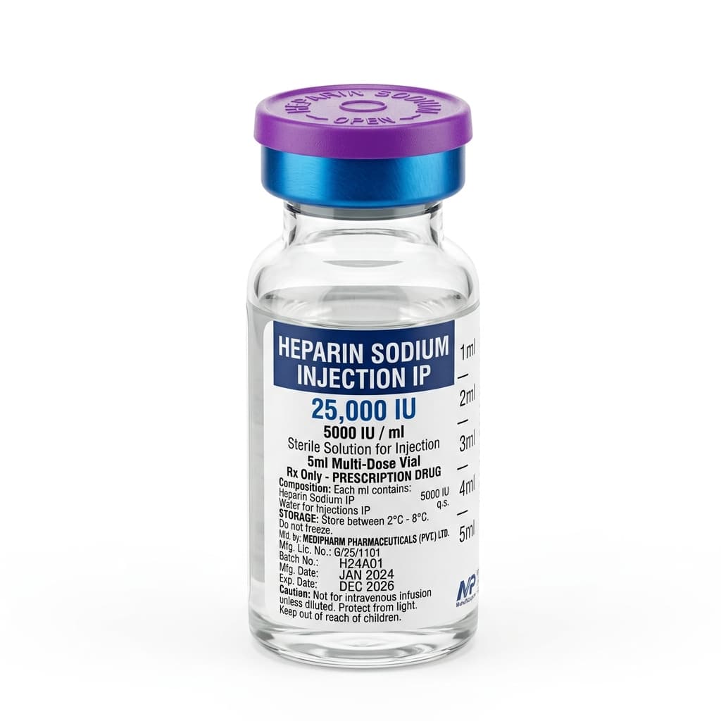 Heparin Sodium Injection 25000 IU (5ml) - Buy Wholesale in India | SMD MEDICARE