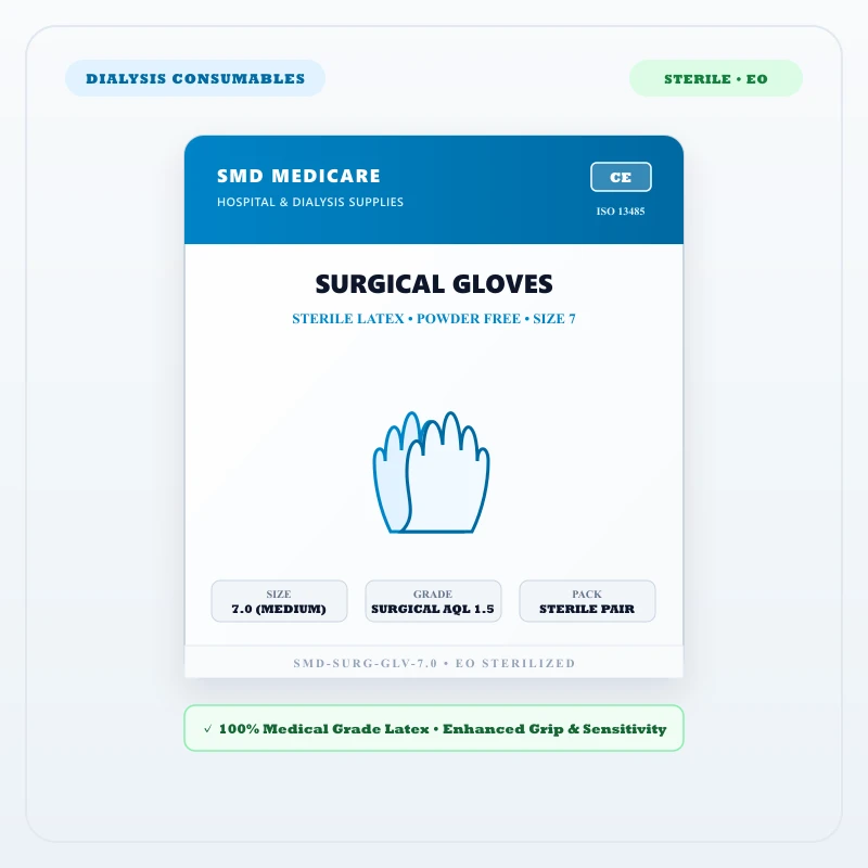 Sterile Surgical Gloves Size 7 (Pair) - Buy Wholesale in India | SMD MEDICARE