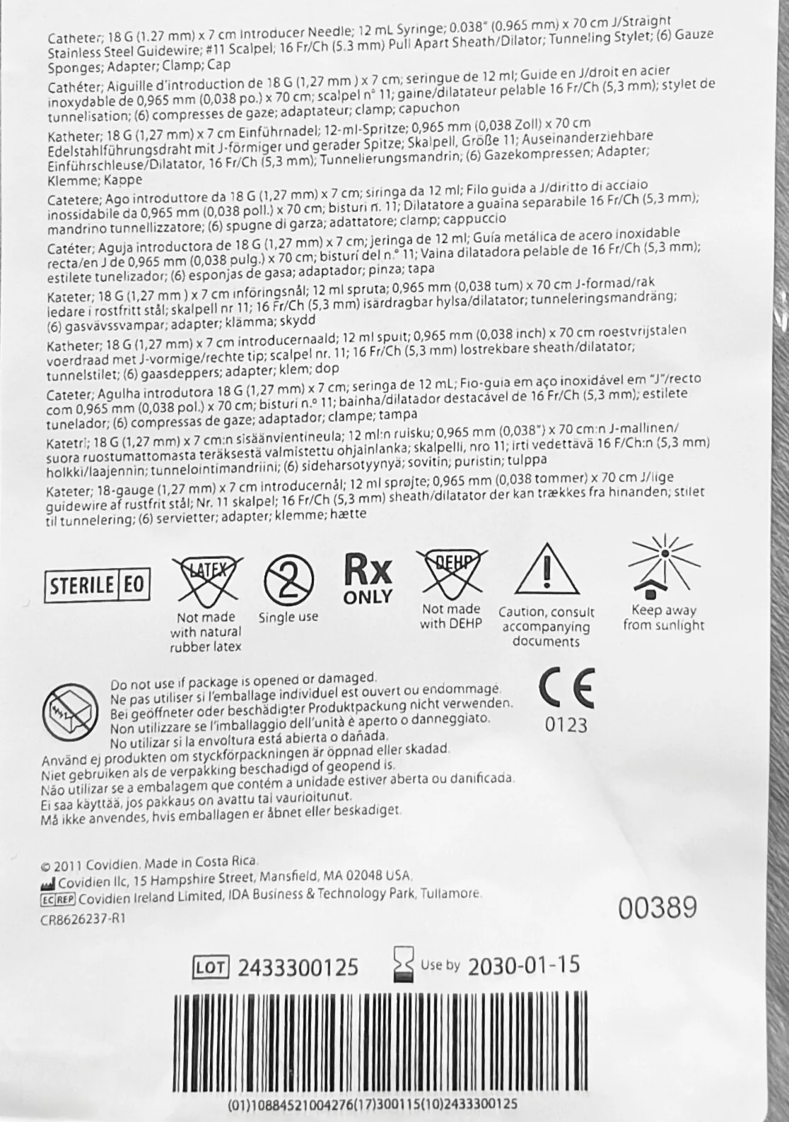 Covidien Argyle  Peritoneal Dialysis Catheter Kit medical equipment thumbnail 2