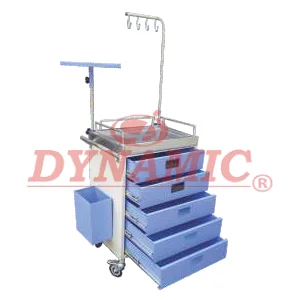 Mobile Emergency Medicine Trolley with Waste Bin - Buy Wholesale in India | SMD MEDICARE