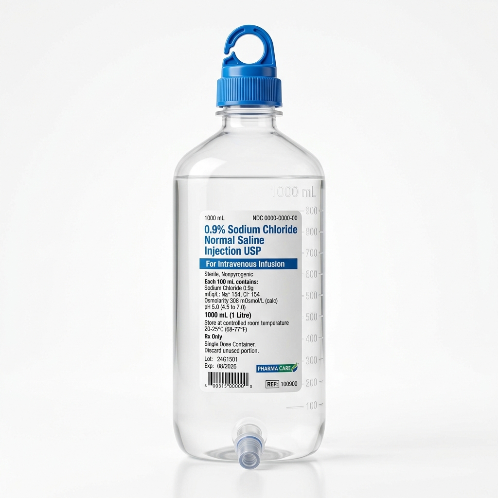 0.9% Sodium Chloride Normal Saline (500ml Bottle) - Image 1 | SMD MEDICARE